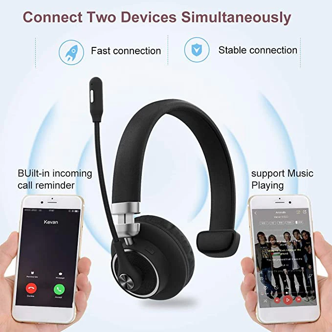 

M91 Bluetooth Headphone Call Center Headphone with Flexible Noise Cancelling Mic Headphone for Computer
