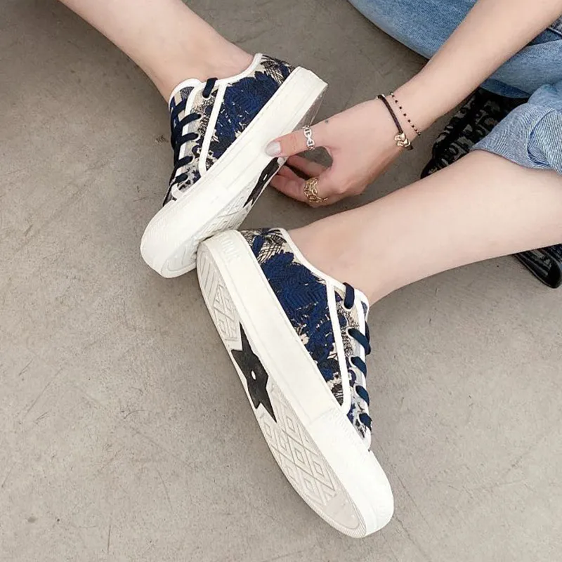 

Prowow women's shoes British flat shoes 2021 new letter embroidery