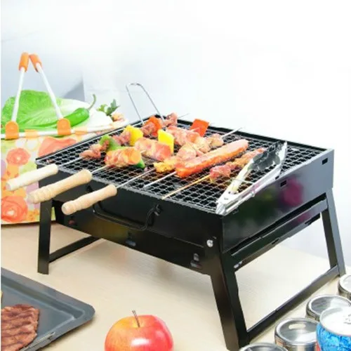 

NewBBQ Household outdoor grill thickened folding portable barbecue stove BLACKSTEEL