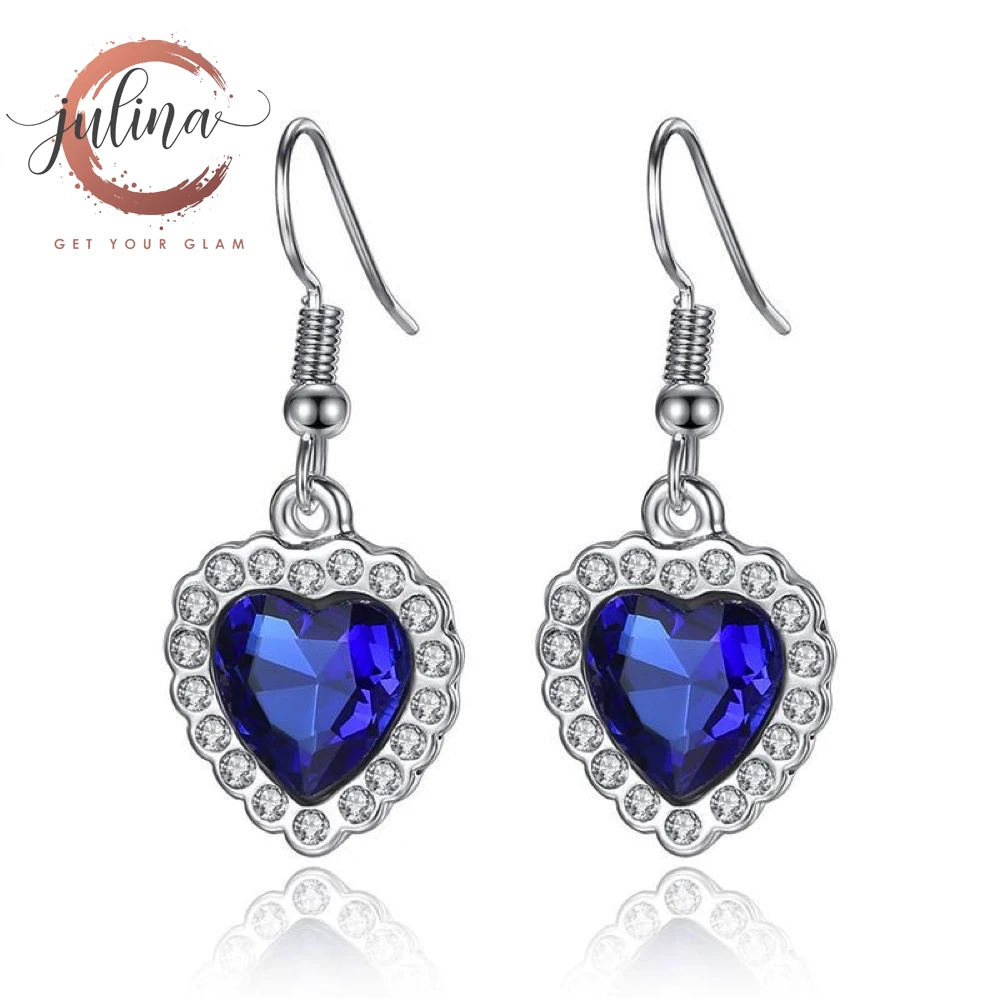 

Heart of Ocean European Fashion Star Trend Unique Necklace Earring Bracelet Blue Crystal Zircon Jewellery Sets