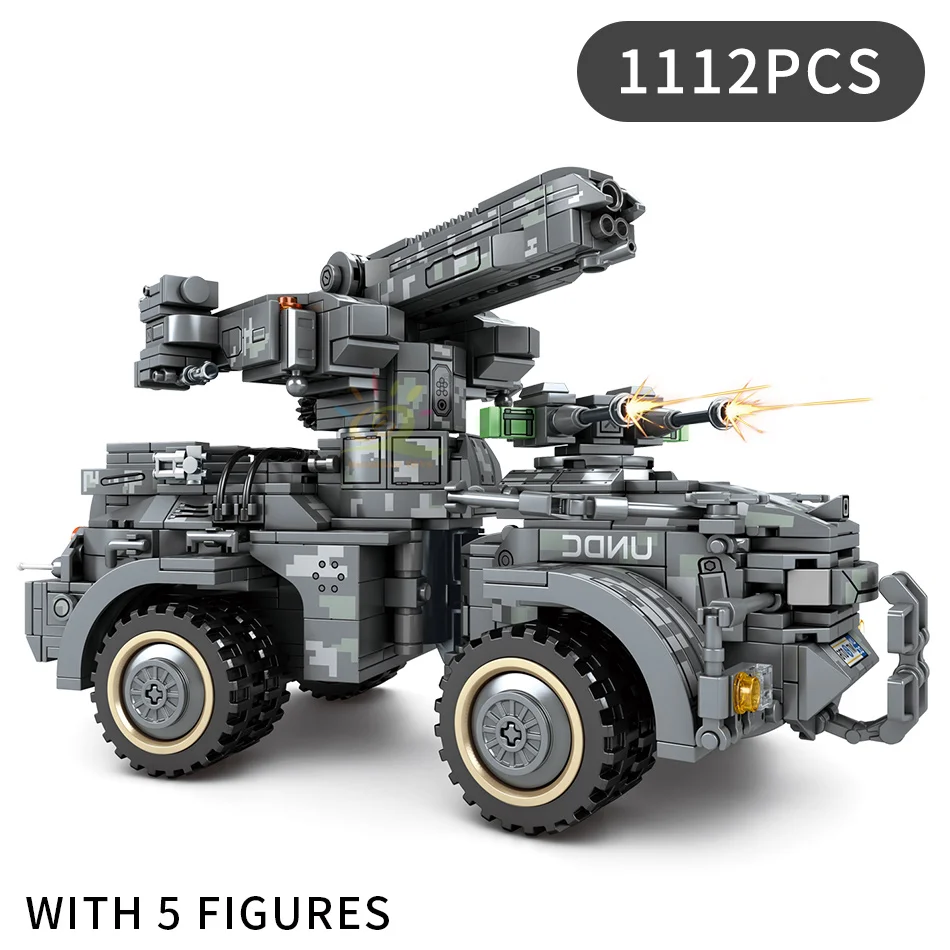1112PCS Shanghai Fortress Self-propelled Artillery Building Blocks Military Tank Cannon DIY Children's Educational Toys | Игрушки и