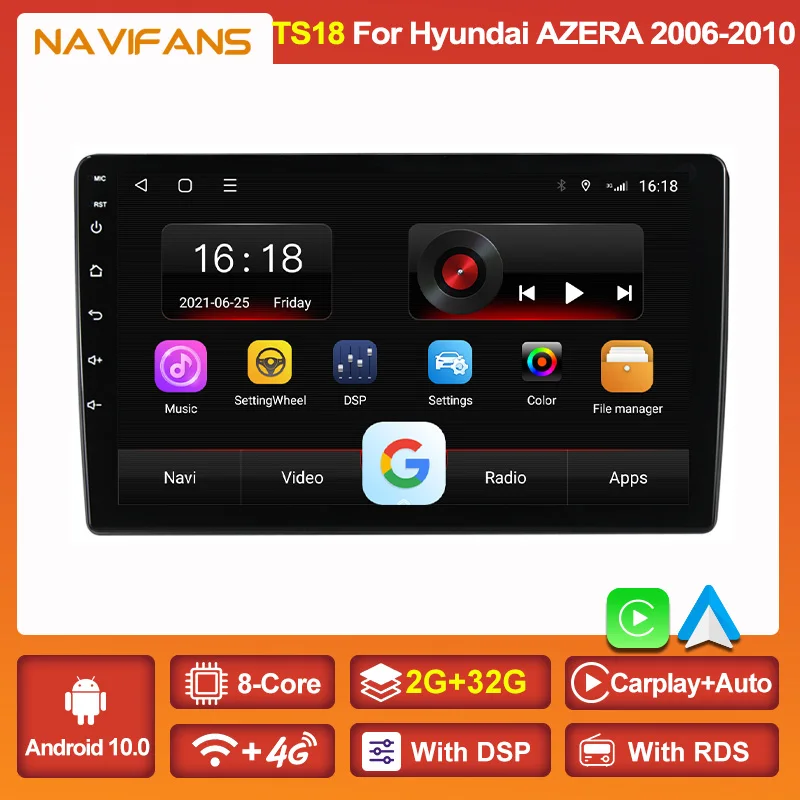 

4G LTE Android 11 DSP для Hyundai AZERA 2006 2007 2008 2009 2010 IPS мультимедийный видео стерео автомобильный DVD-плеер навигация GPS радио