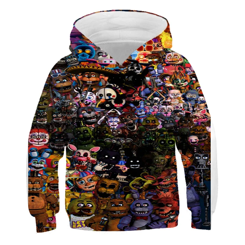 

Girl Hoodie Autumn Anime Freddy Five Nights Pattern 3D Printing Sweatshirt Sweater Polyester Long Sleeve Baby Clothes 14 Years O