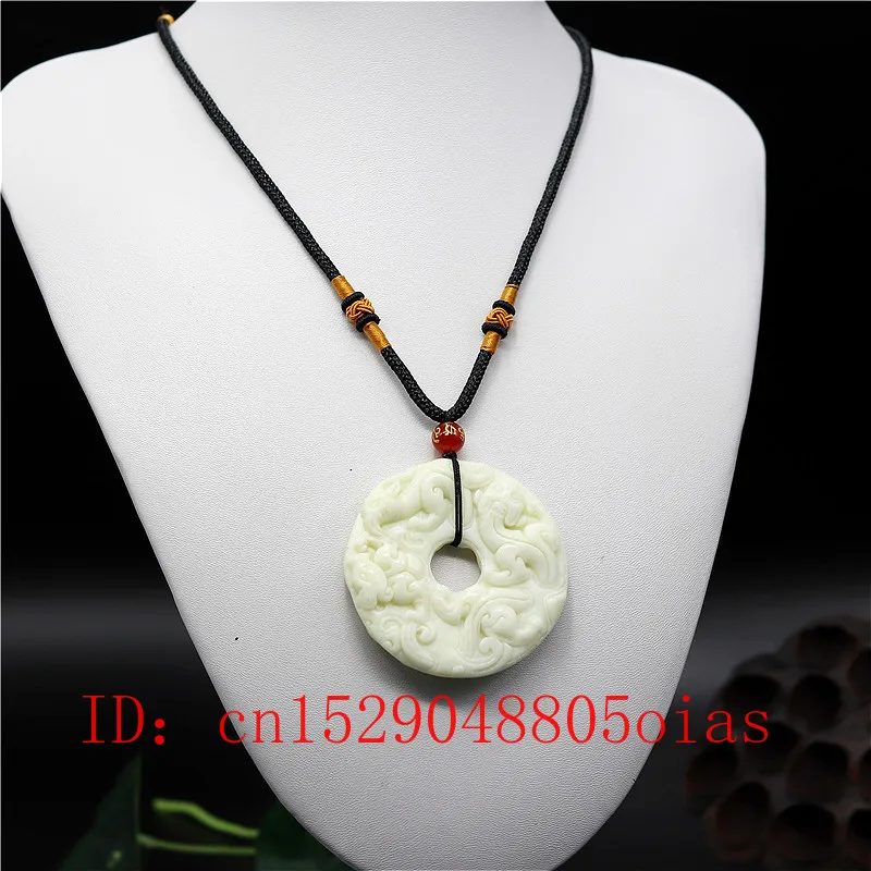 Ожерелье из натурального белого зеленого китайского нефрита дракона тигра