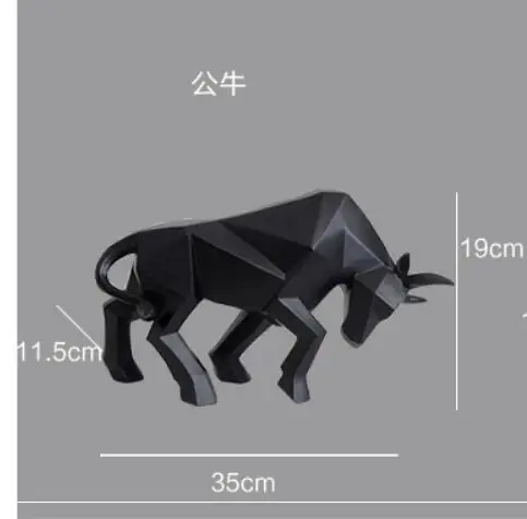 

GEOMETRIC CATTLE STATUE OX BULL SCULPTURE ORNAMENT ABSTRACT ANIMAL FIGURINES ROOM DESK DECOR HOME DECORATION ACCESSORIES MORDEN
