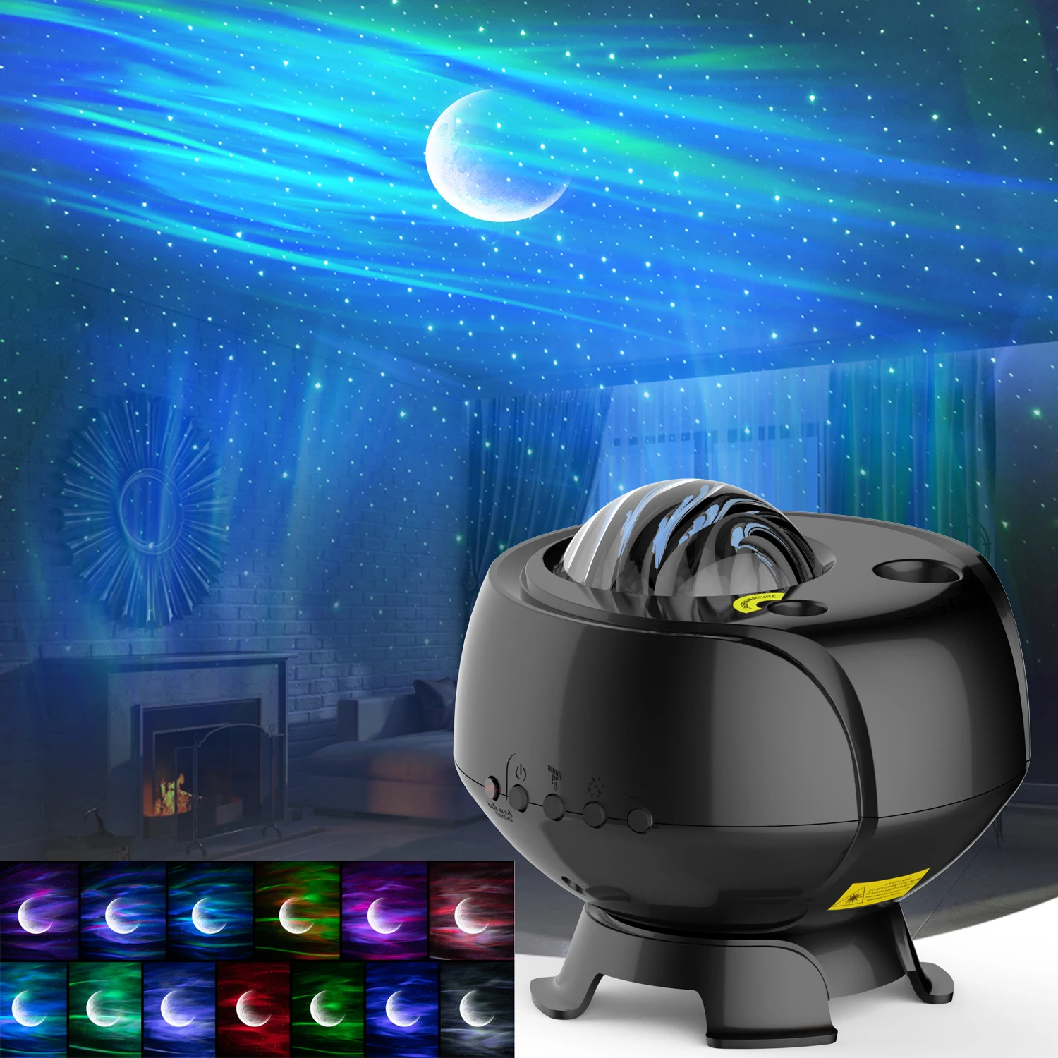 Dropshipping 2021 Newest Star Projector Music Speaker Led Projection Night Light Ceiling Northern Lights Aurora Projector Galaxy enlarge