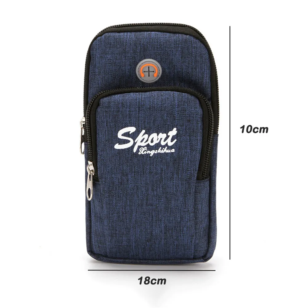 

6.5Inch Phone Arm Bag Two-Layer Breathable Adjustable Oxford Cloth With Headphone Hole Running Fitness Cycling Phone Arm Case