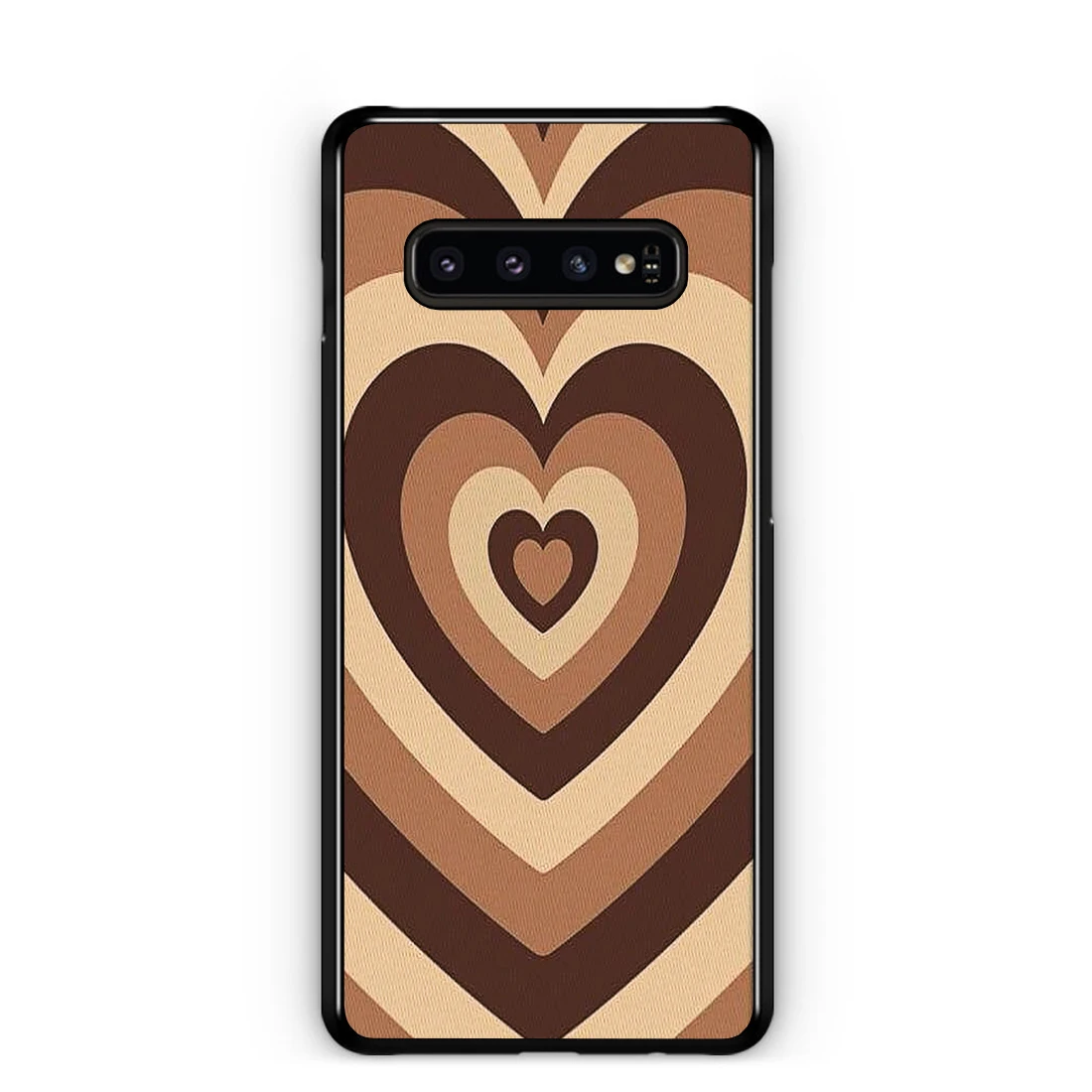 Чехол для телефона с изображением коричневых сердец Модный черный мягкий чехол