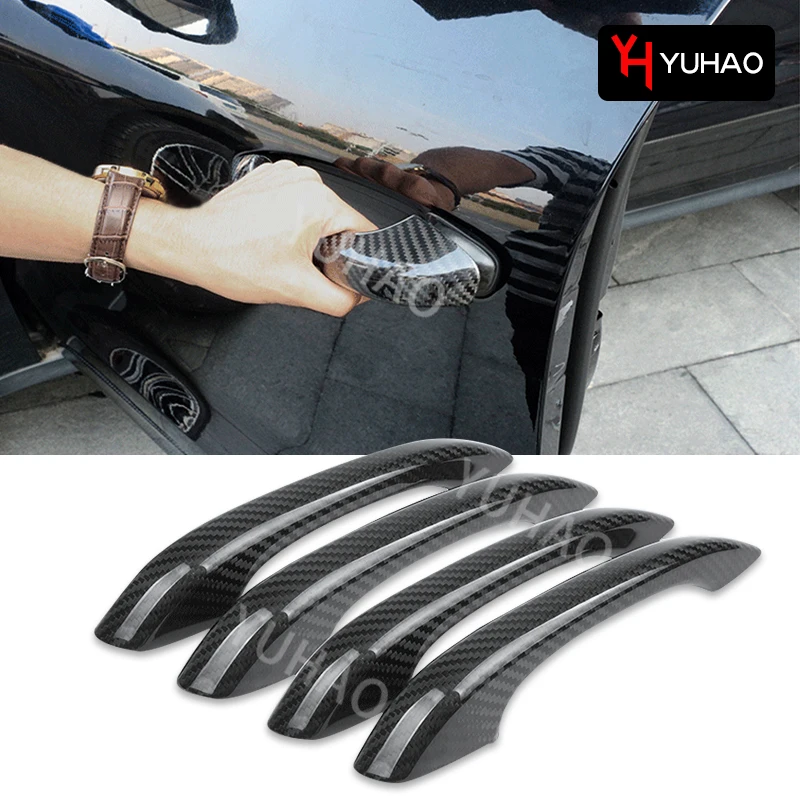 Автомобильная дверная ручка из углеродного волокна декоративный защитный чехол