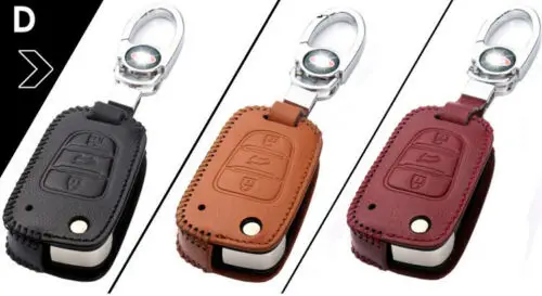 

PU Leather 3 Buttons Entry Remote Key Fob Protector Case Cover For Kia C