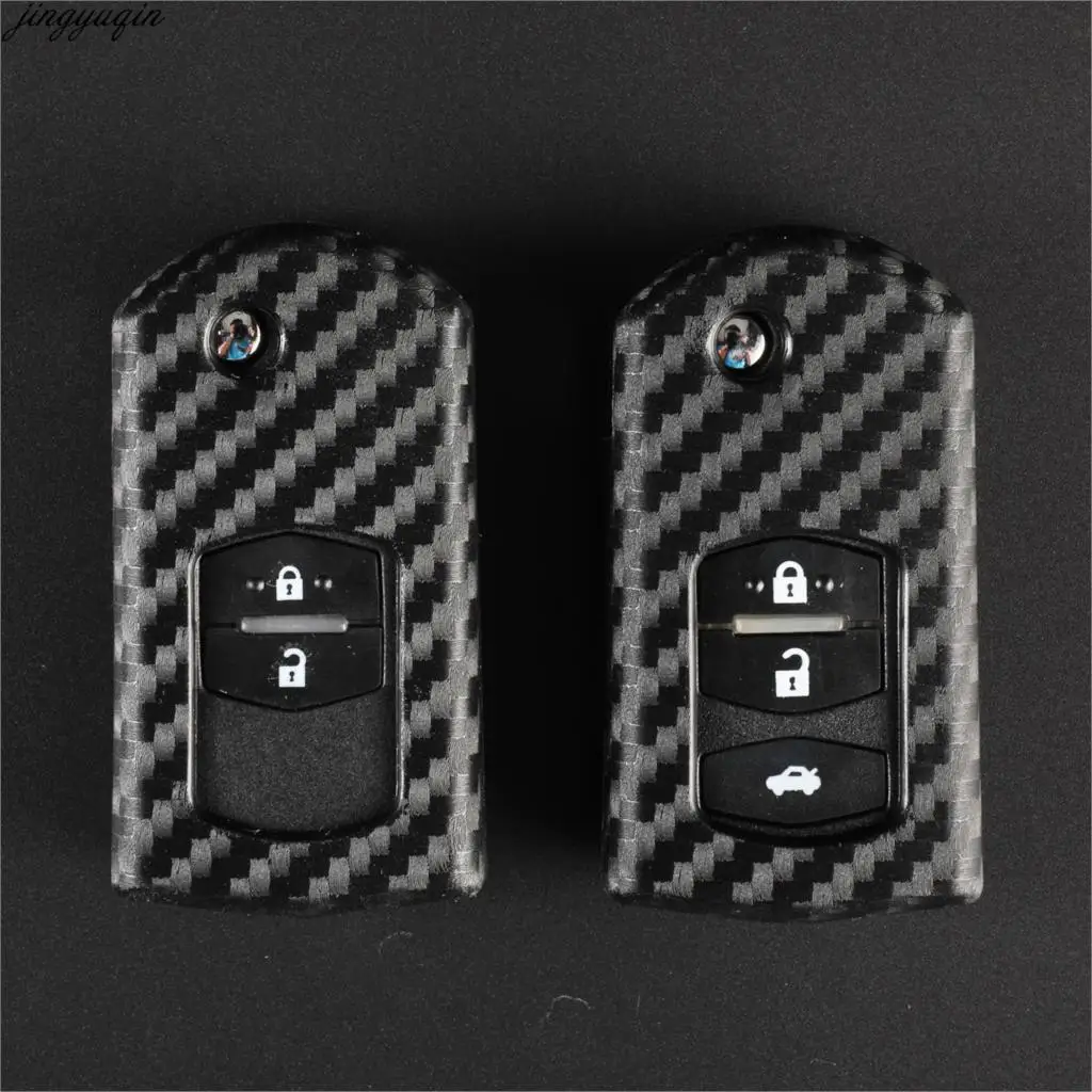 Углеродного волокна Силиконовый ключ чехол для Мазда Miata Demio детей возрастом 2 3 5 6
