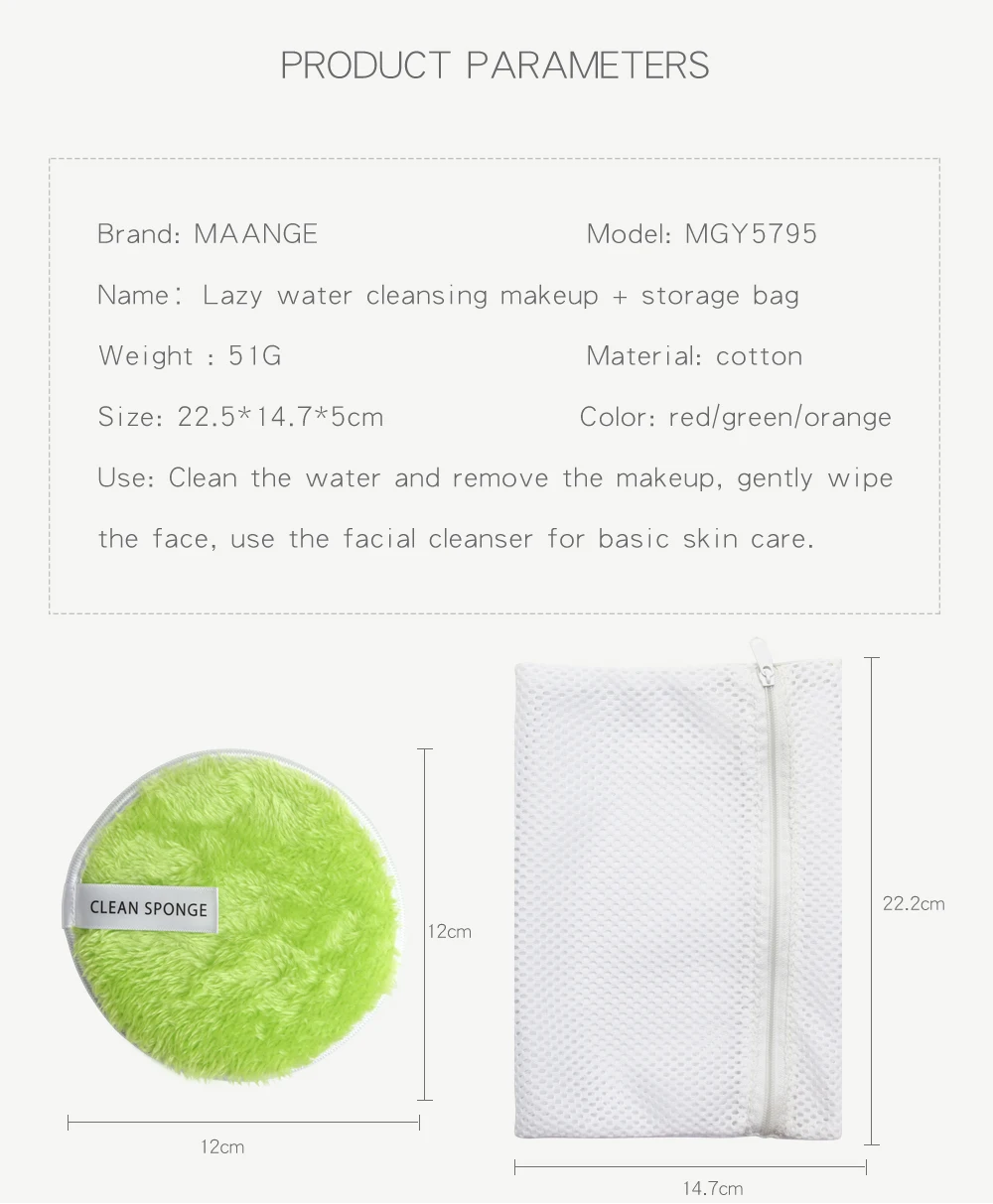 4Pcs Microfiber Makeup Remover Towel With Bag Face Plush Puff Reusable Cleansing Cloth Pads Natural Soft Cleaner Makeup Tools