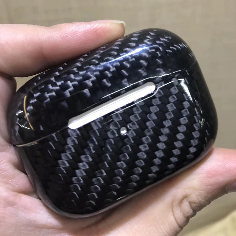 Чехол из натурального углеродного волокна для Apple AirPods Pro роскошный тонкий
