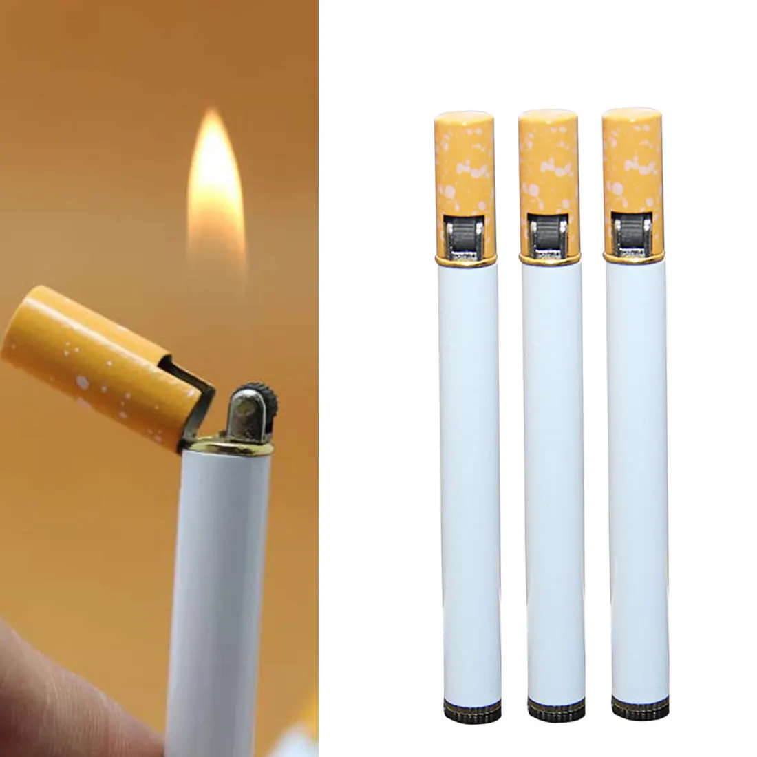 

2021 Lighter Cigarette Shape Butane Torch Light Kitchen Outdoor Barbecue Gadget Funny Lighter Cute Gift and Free Smoking for Man