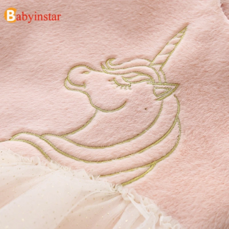 Babyinstar/модное зимнее платье для девочек вечерние платья с рисунком единорога для девочек детское платье принцессы для Единорог для малышей