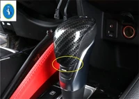 yimaautotrims gear shift head knob stickers decoration cover trim carbon fiber abs accessories fit for nissan kicks 2016 2021