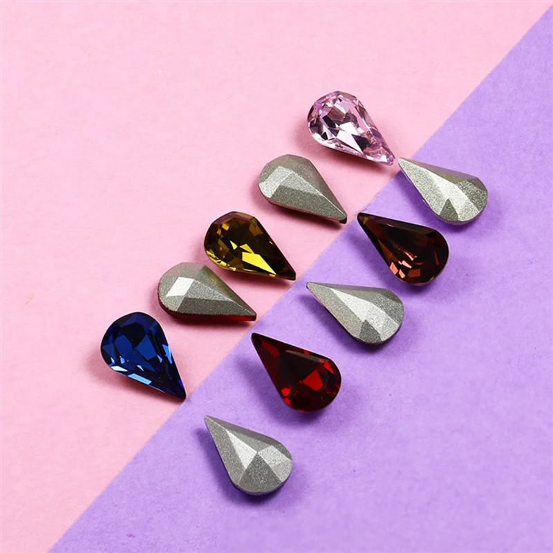 

Tear Drop 3D PointBack Crystal Rhinestones Strass Stone Glass Diamond Nail Art Decoration For Jewelry Making Nailart Clothes