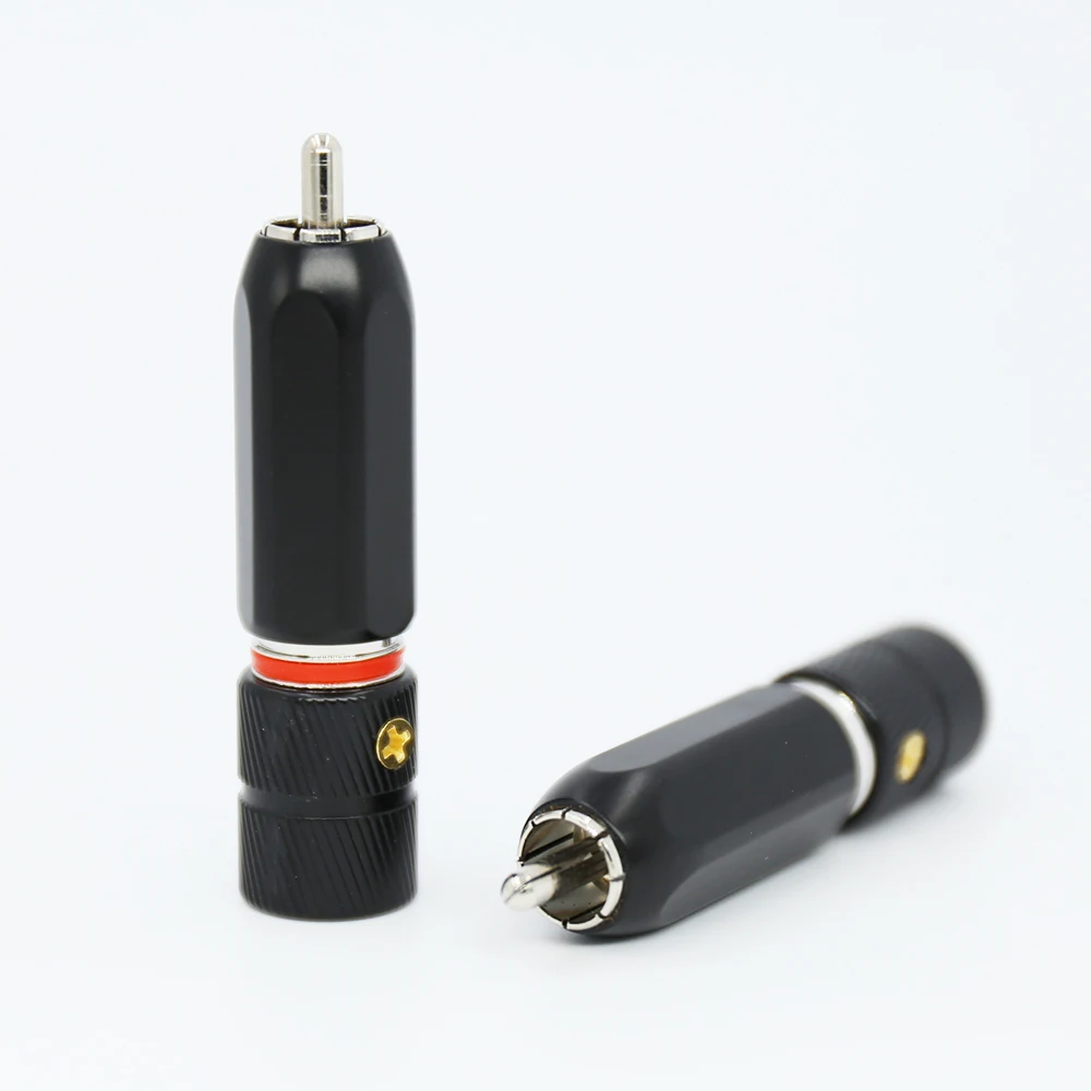 4PCS HIFI screw locking Rhodium Plated RCA Plug Phono Copper Connector | Электроника