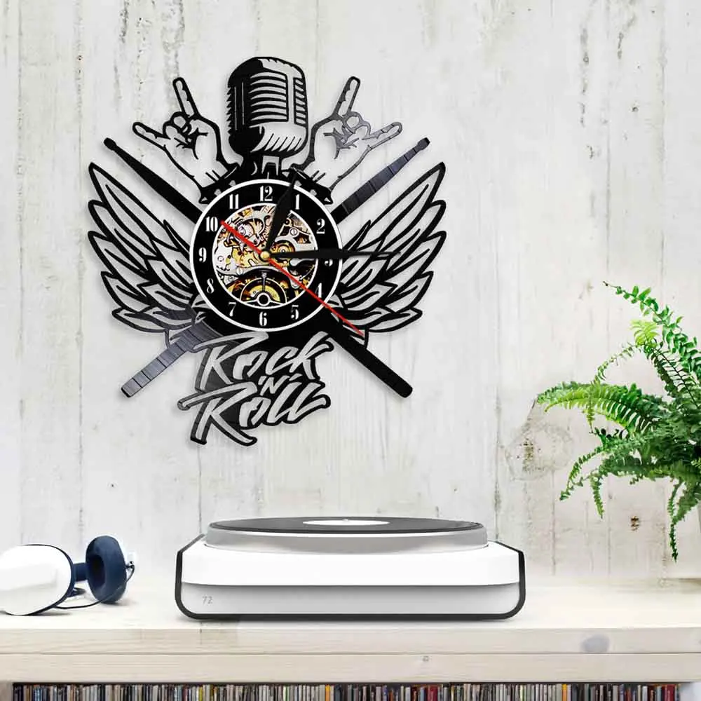 Настенные виниловые часы Rock N Roll декор для дня рождения подарки в стиле рок n
