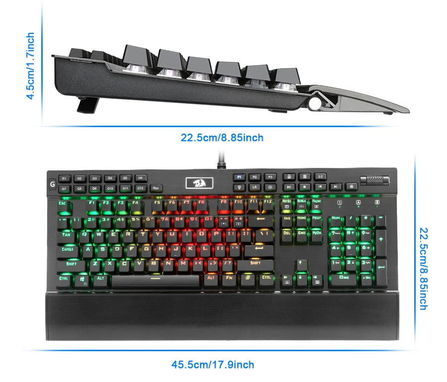 Redragon K550 алюминиевая USB Механическая игровая клавиатура Rgb Красный Фиолетовый переключатель Diy эргономичный ключ с подсветкой против привидения PC Pro Gamer