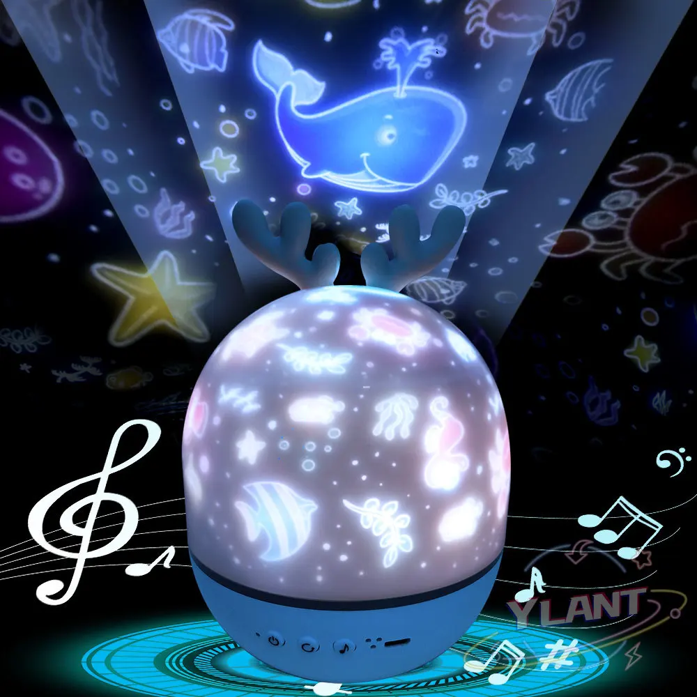 

YL Night Lamp Projector Starry Sky Night Light Projector Bedroom Decor Bluetooth Rotating Music Children's Night Light Kids Gift