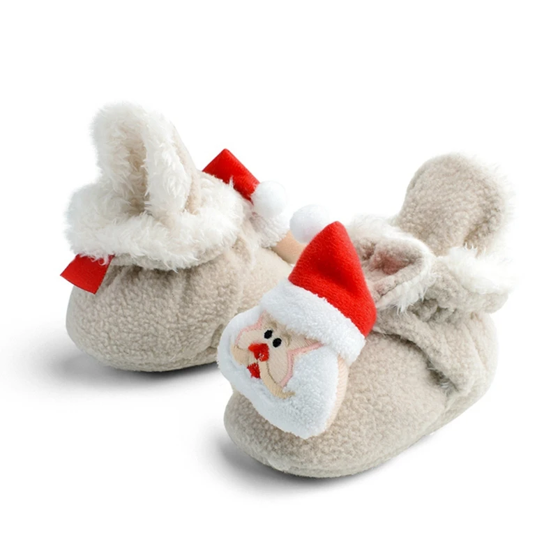 

2020 new Christmas baby girl boy cartoon warm cotton boots casual shoes newborn cute soft bottom toddler shoes