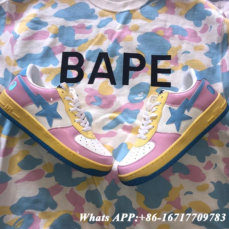 Мужские и женские кроссовки Bapesta универсальные уличные со звездами камуфляжная