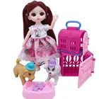 Новейшая мода, 16 см6 дюймов, 13 шарнирных 3D глаз, кукла для девочки, обнаженное платье + питомец, щеноккотеноксобака, питомец, детская игрушка, аксессуар, кукла