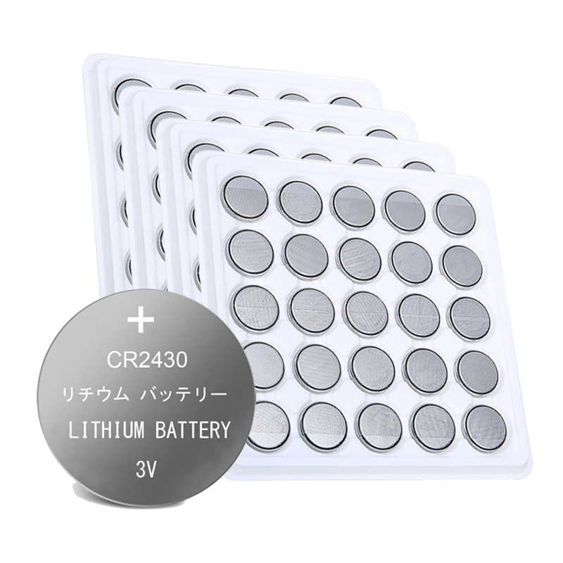 

100pcs CR2430 Button Batteries DL2430 BR2430 KL2430 Cell Coin Lithium Battery 3V CR 2430 For Watch Electronic Toy Remote