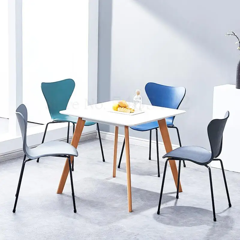 Скандинавский обеденный стул домашний простой современный пластиковый