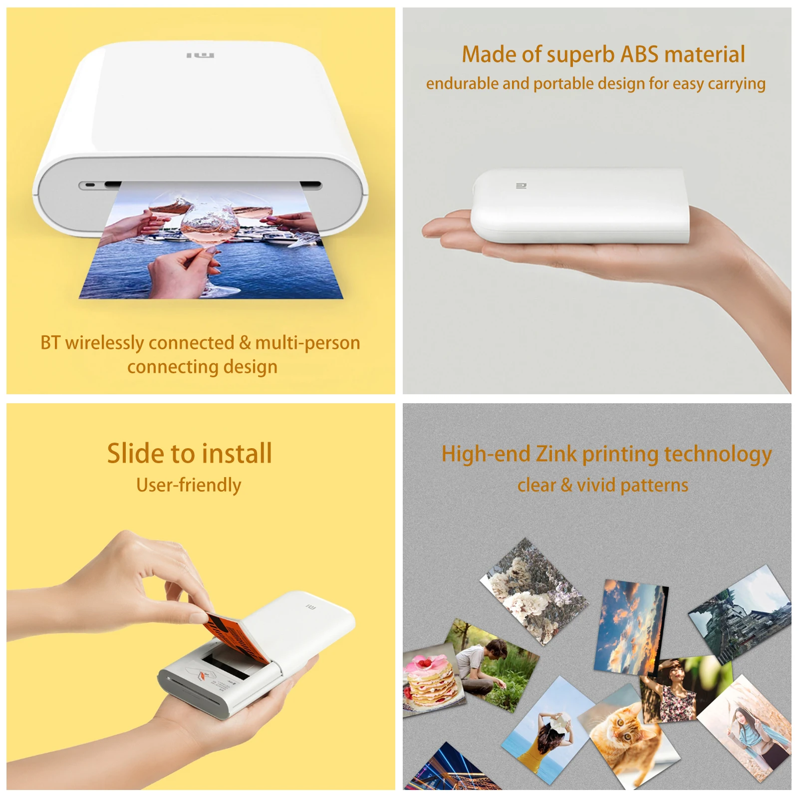 

100% Original Xiaomi Mijia AR Printer 400dpi Portable Photo Mini Pocket With DIY Share 500mAh Picture Pocket Printer Work