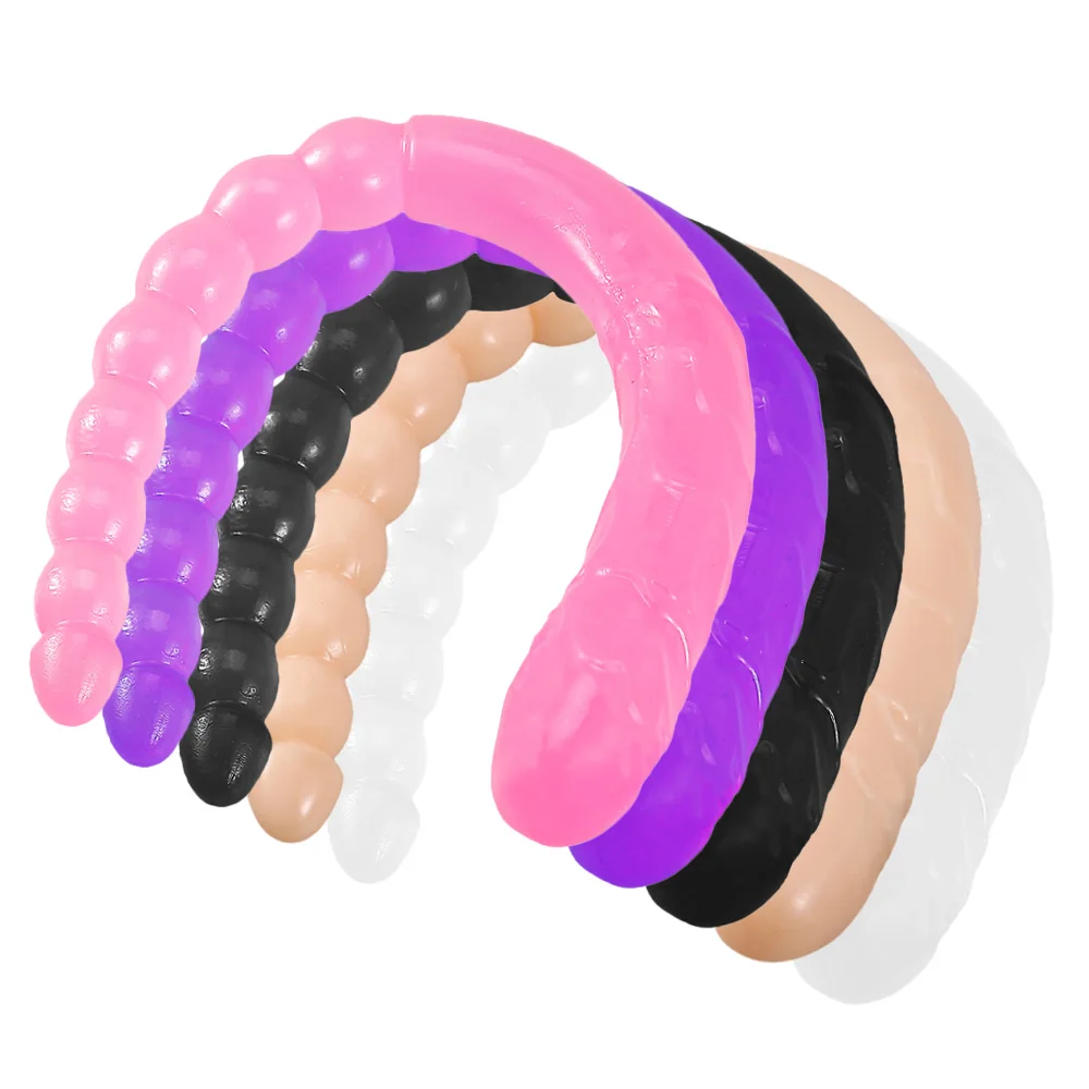 370mm Extra Long Soft anal dildo Double ended Head gay Dildo Toy For Adult Flexible Jelly Vagina dildos for women Lesbian | Красота и