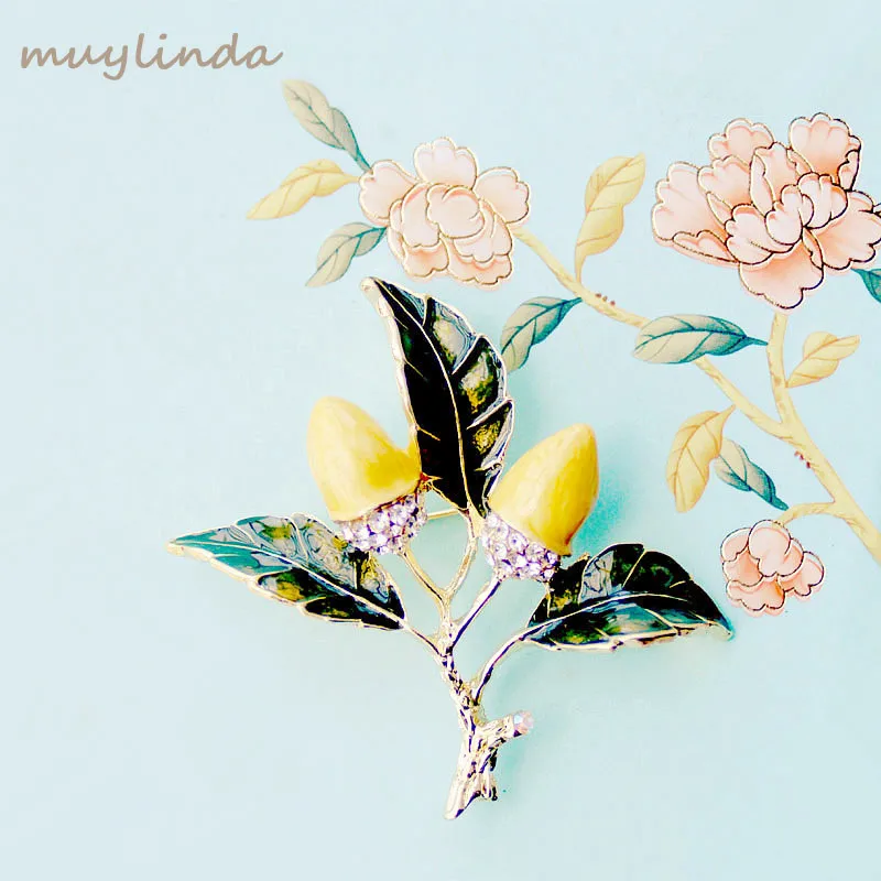 Muylinda в винтажном стиле филберт фрукты желудь эмали штырь японская шпилька брошь