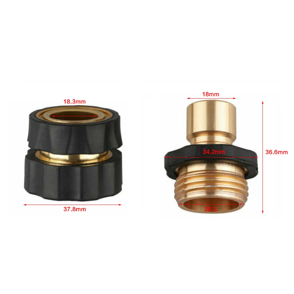 

High-quality 1Set 3/4 Inch Male and Female Universal Garden Hose Fitting Quick Connector 3/4 Water Pipe Joint Durable