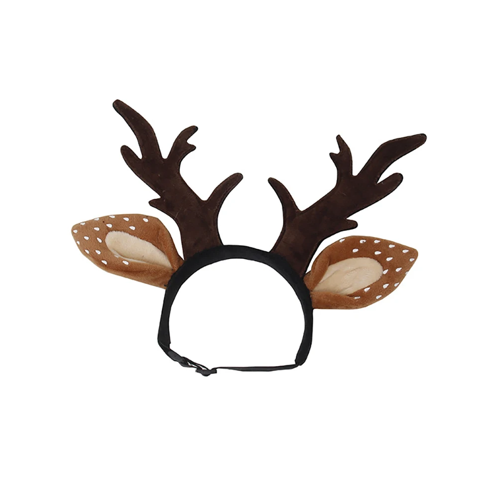 Brown Horns Забавный костюм для кошки, собаки, Рождественский олень головной убор рога, шапка для питомца, маскировка, головной убор, аксессуары для Хэллоуина, новогодний реквизит для фото вечеринок - Цвет: Brown Horns
