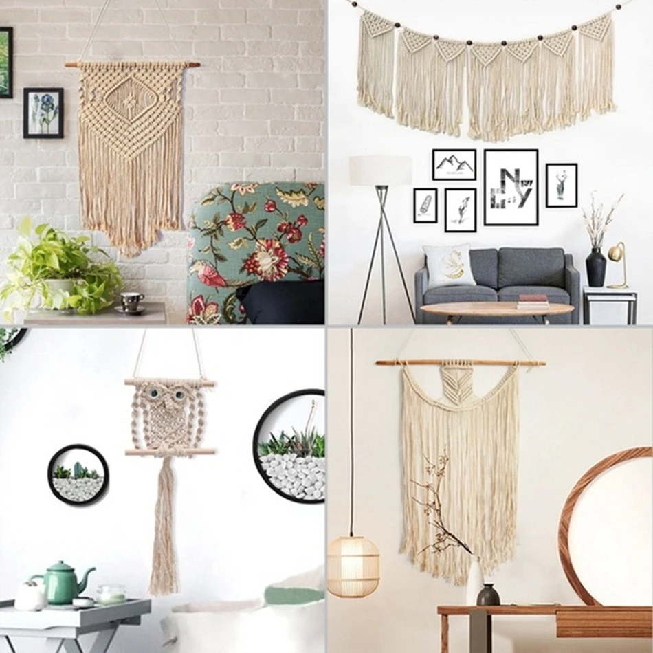 

2mm 100M Colorful Thread Cord Handmade Crafts DIY Beige Twisted Cotton Macrame Cord Twine Rope String Home Textile Decoration