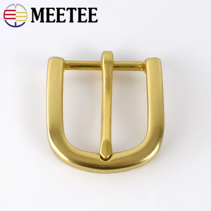 Meetee 30mm Width Pure Brass Belt Buckle for Men Ladies Pin Head DIY Leather Craft Jean Clothing Decor Accessories|Пряжки и крючки| |