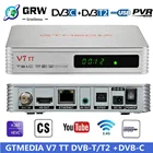 GRWIBEOU V7 TT DVB-TT2 + DVB-C поддержка H.265 HEVC 10bit спутниковый приемник комбинированный ТВ тюнер с антенной USB YouTube