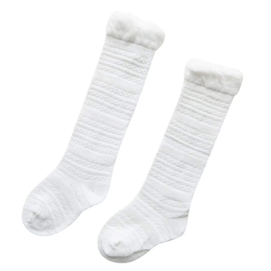 

Newborn Baby Boys Girls Solid Lace Knee High Antislip Princess Stockings Socks Baby Supplies