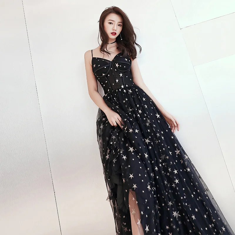 Черное азиатское длинное платье Ципао с v-образным вырезом Vestidos брюки-брюки