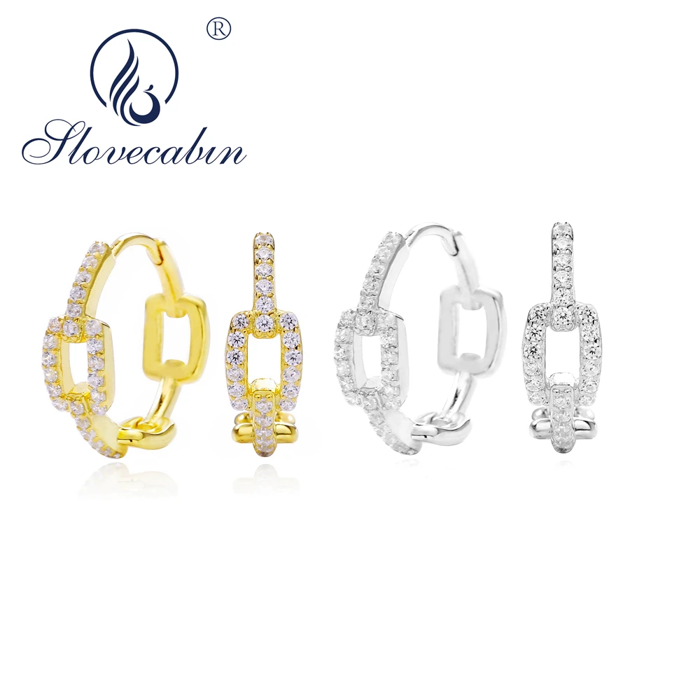 Slovecabin Новая цепочка из 100% настоящего серебра 925 пробы с кольцами из циркона Круг Женщины Роскошные 2020 Модные петли Вечеринка Европейские украшения.