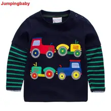 Jumpingbaby/; футболка для мальчиков; одежда для маленьких мальчиков; Детские футболки с длинными рукавами; Camiseta Dinossauro roupas infantis menino; Новинка