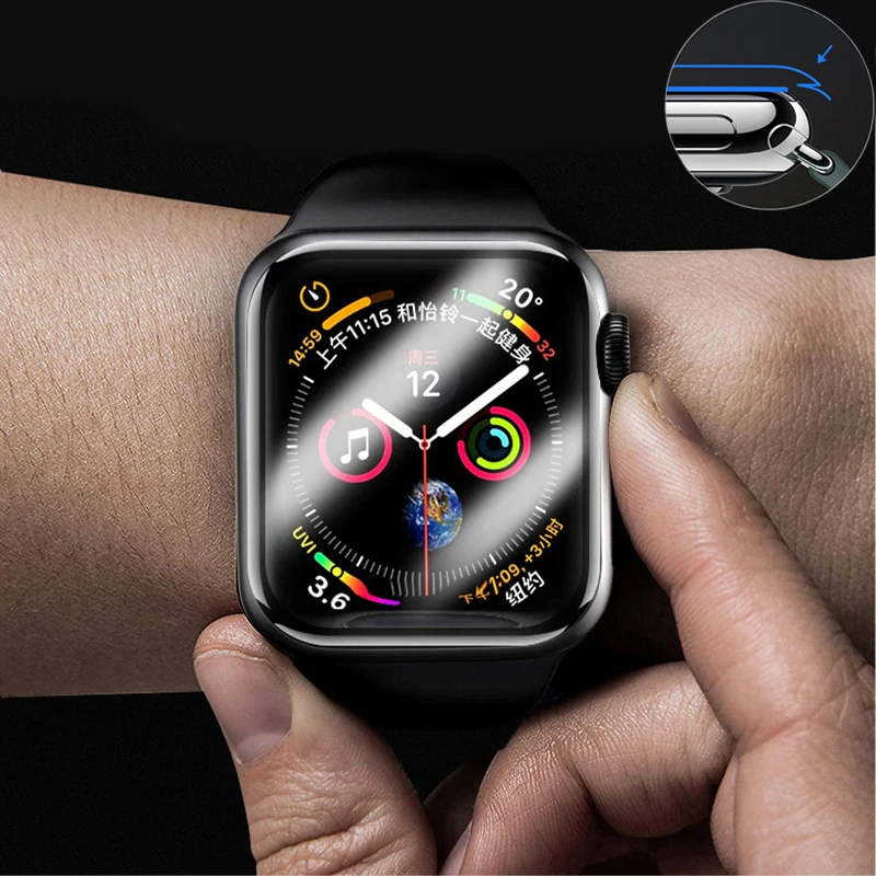 Screen Protector for apple watch 5/4/3/2/1 3D Curved Anti-Scratch Anti-Bubble protective glass iwatch film 44mm 40mm 42mm 38mm | Наручные