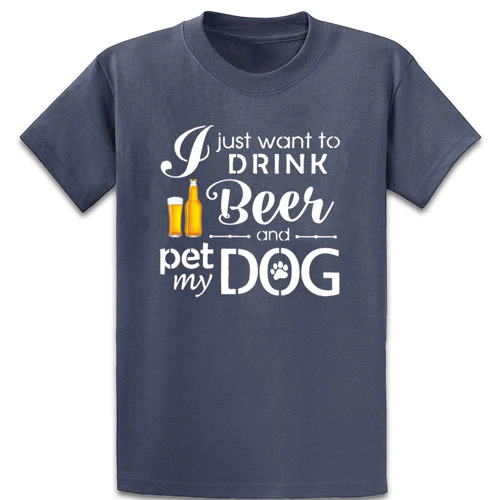 Футболка с надписью I Just Want Drink Beer And Pet My Dog футболка рисунком сумасшедшего размера