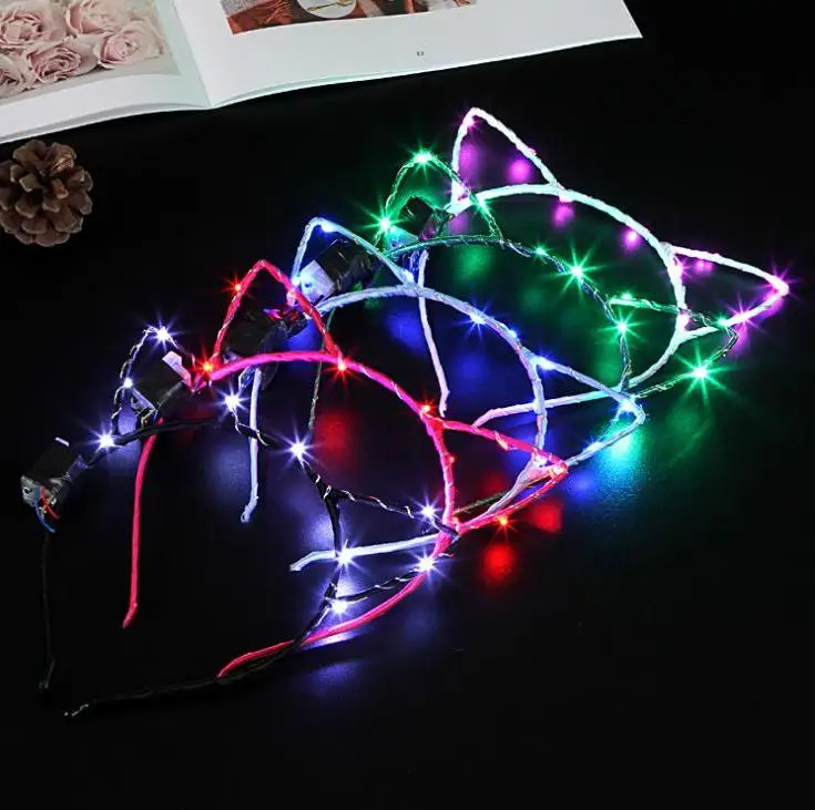 

Cat Ear Design Led Light Headband for Birthday Wedding Party Masquerade Decorations Cute Hair Hoop Accessories Wholesale