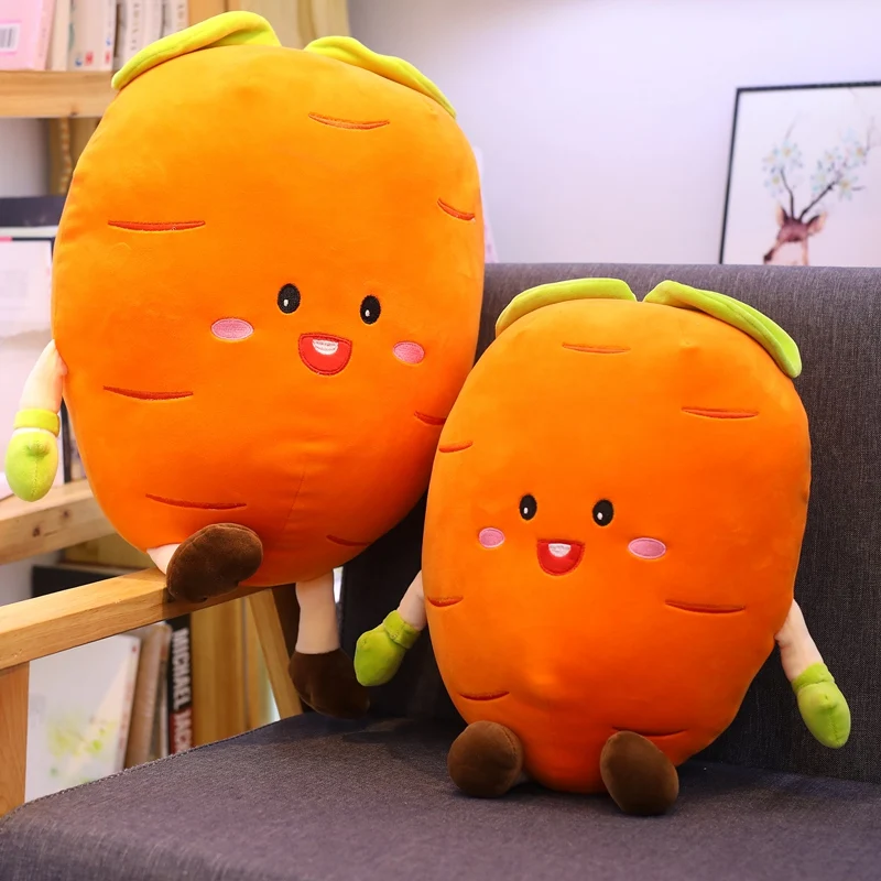 

50/60cm Creative Simulation Fat Carrot Plush Toy Cute Cartoon Plant Doll Super Soft Stuffed Pillow Cushions Lovely Gift For Girl