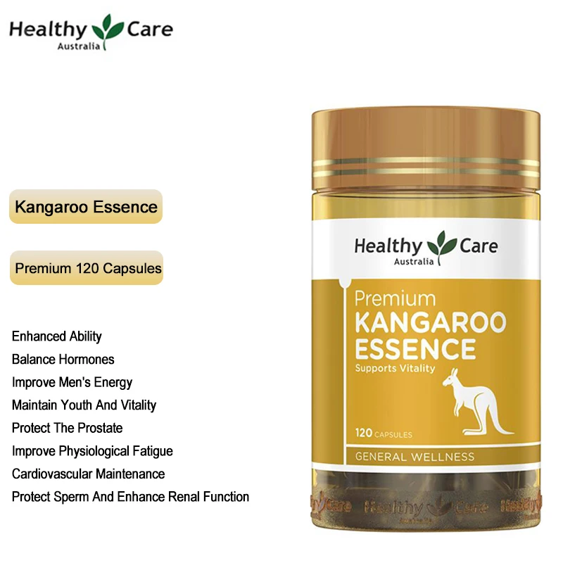 

Healthy Care Enhance Sperm Men Health Kangaroo Essence 120 Capsules Energy Balance Hormones Male Vigor Tonic Reproductive health