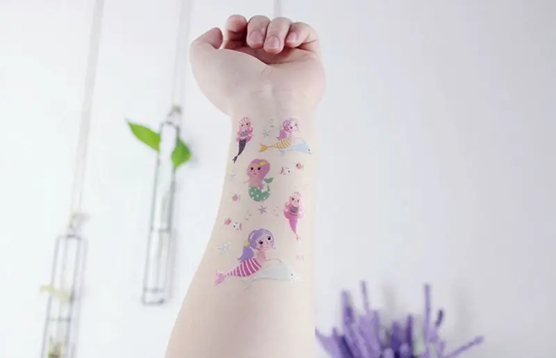Мультяшные кавайные игрушки для детей, водостойкие наклейки, тату-Стикеры с принцессой русалочкой, классические детские игрушки с аниме, Autocollant Enfant