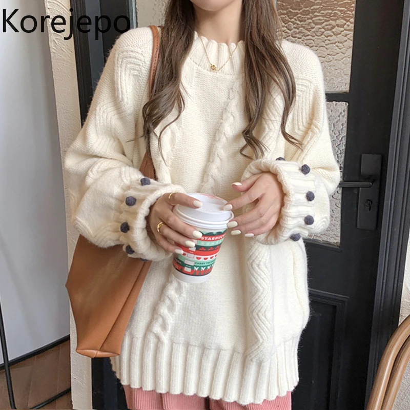 

Свитер женский свободный во французском стиле, пуловер от ветра, утепленная темпераментная одежда, осень-зима 2021