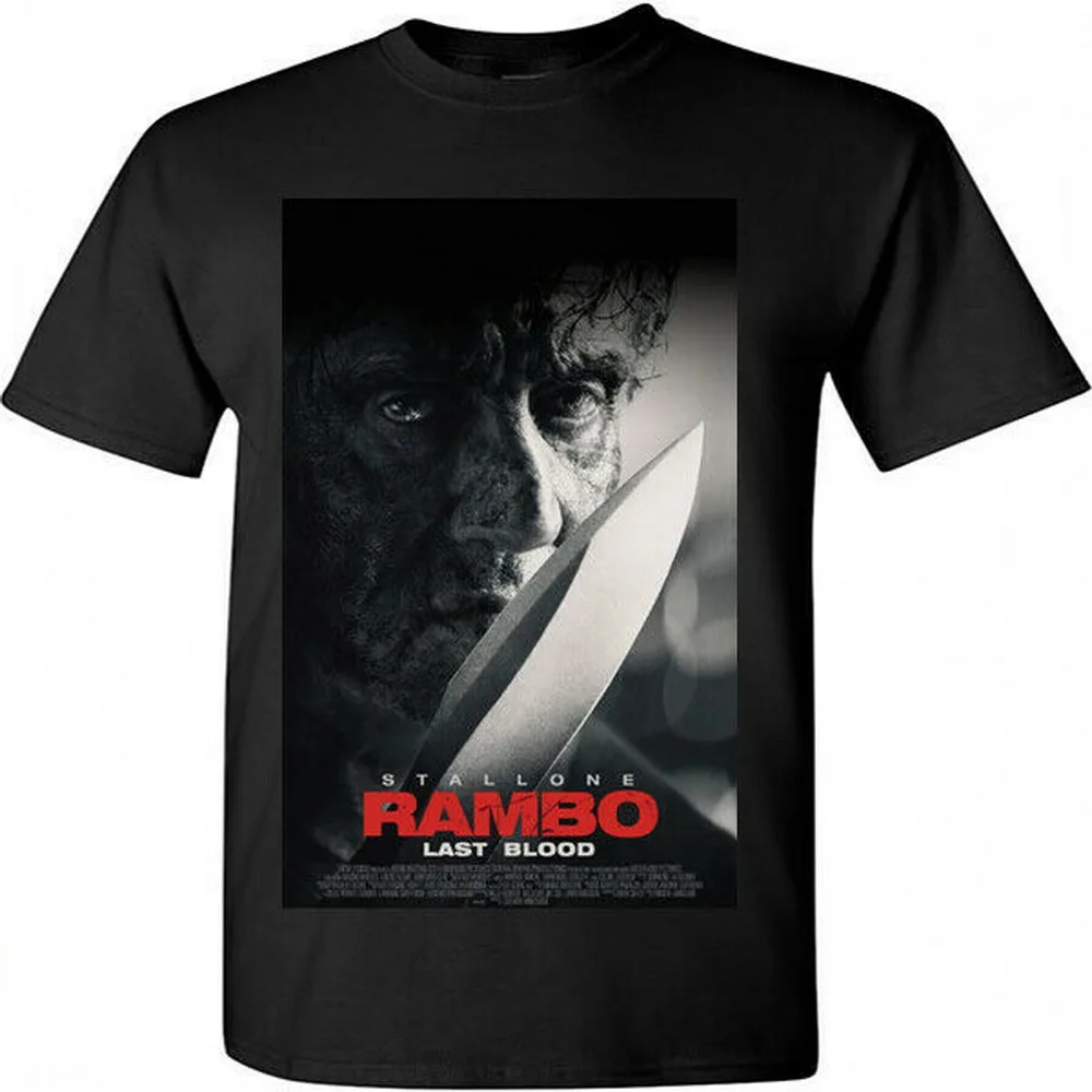 Новинка Рэмбо V последняя кровь 2019 постер фильма Stallon knife Футболка размер s m l Xl 2Xl